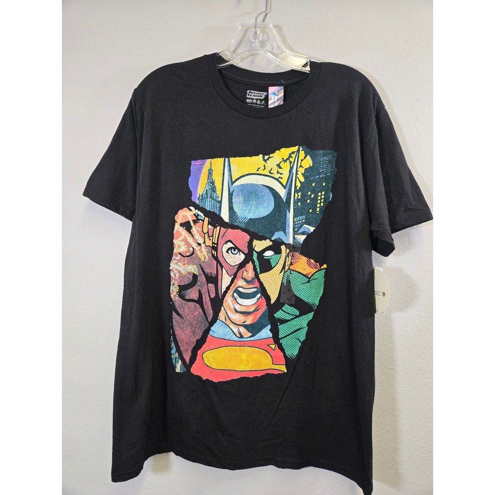 Justice League Superhero Comic Graphic Batman Superman Flash T-Shirt Large